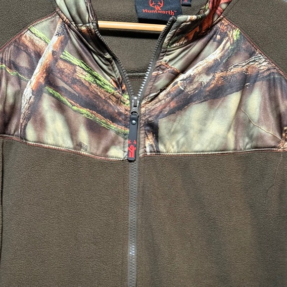 Huntworth Jacket Mens Extra Large Camo Fleece Outdoor Hunting Full Zip - Picture 8 of 12